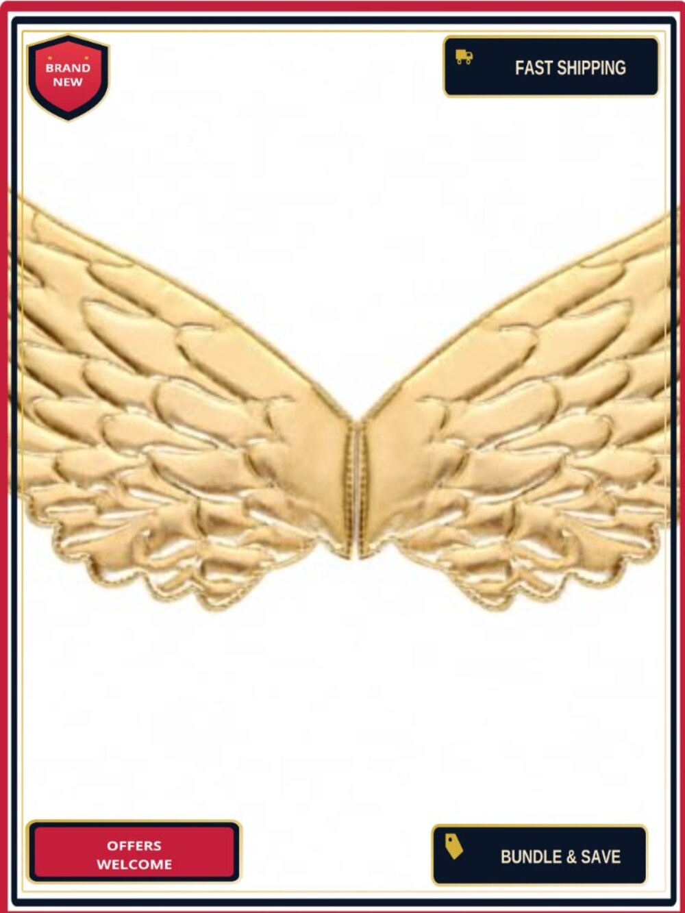 Gold Angel Wings Costume Accessory for Halloween Cosplay